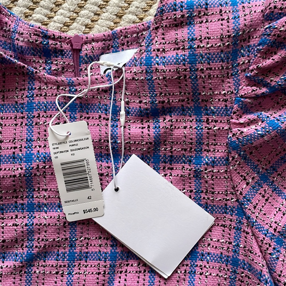 GANNI Pink Check Minidress - Picture 4 of 7